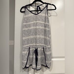 Roxy Navy and White Striped Jumpsuit